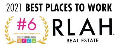 RLAH Real Estate Ranked #6 on Washington Business Journal’s 2021 Best
Places to Work List