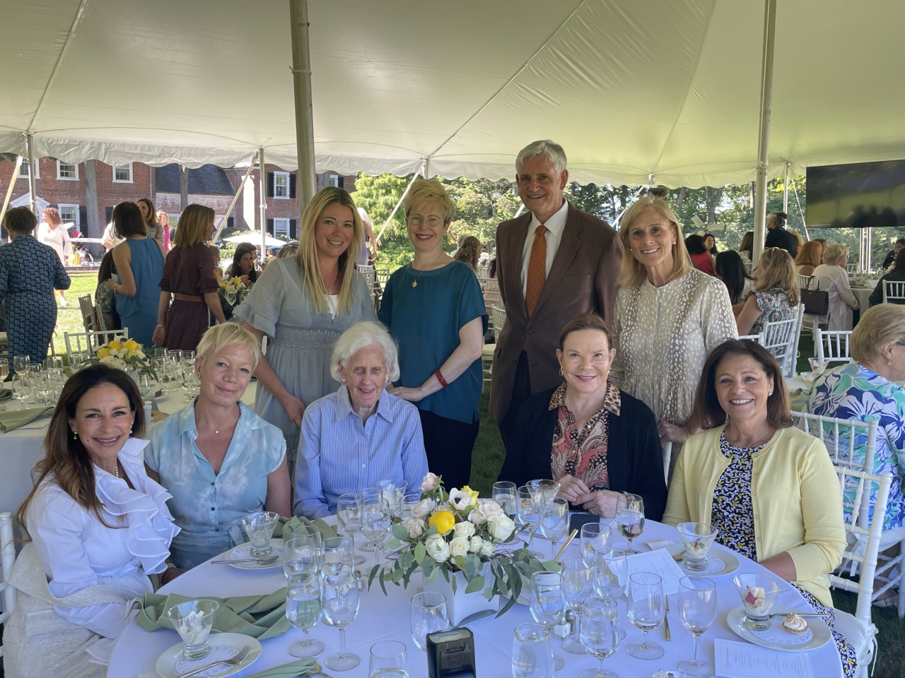 A team of supporters from Daniel Gale Sotheby’s International Realty recently attended Cold Spring Harbor Laboratory’s (CSHL) 20th annual Women’s Partnership for Science lecture and luncheon supporting the work of women scientists at the Laboratory.  Pictured here from Daniel Gale Sotheby’s International Realty: Front row, (l-r)  Laura Zambratto, Christine Petersen, Margy Hargraves, Patricia Petersen, Lisa Sicurelli.  Back row (l-r)  Jacqueline Clancy,  Jessica Tollkuhn, guest speaker and Associate Professor,  CSHL; Bruce Stillman, president, CSHL; and Ellen Hanes.