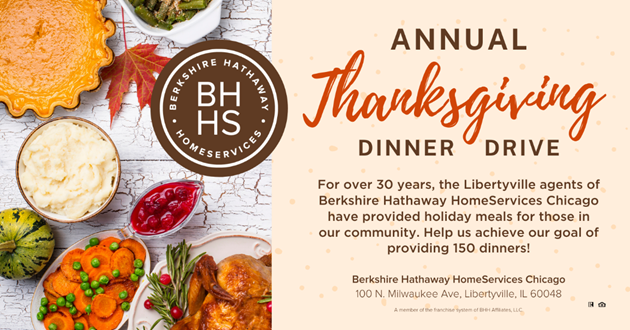 Libertyville Office of Berkshire Hathaway
HomeServices Chicago’s Annual Thanksgiving Dinner Drive
