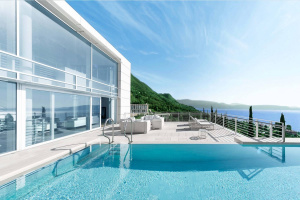 Lake view villa designed by architect Richard Meier