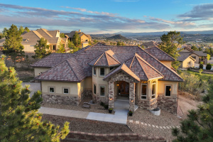 This architecturally elegant residence offers panoramic views of Pikes Peak!